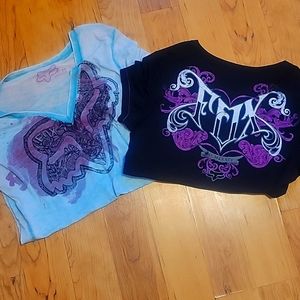 Women's pair of FOX Racing t-shirts sz L